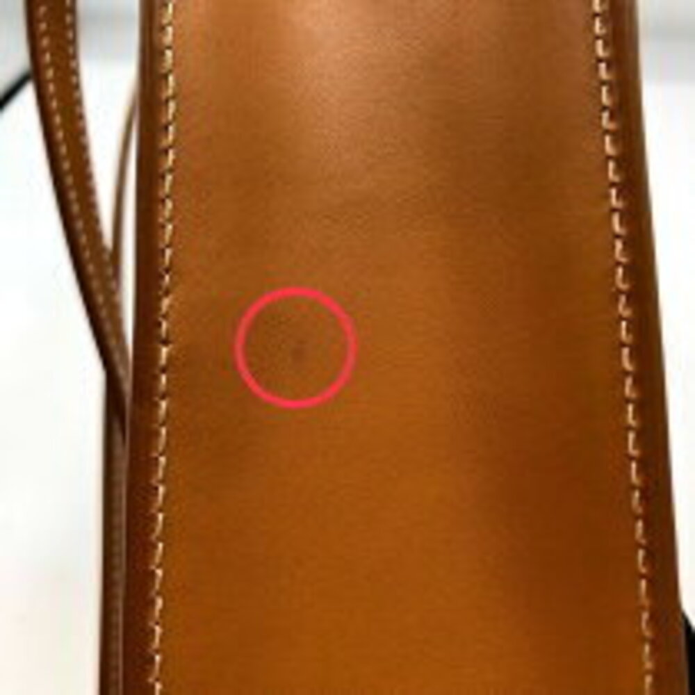 Celine Partial Cabas Tan Calfskin Canvas Shoulder Bag - Picture 11 of 11